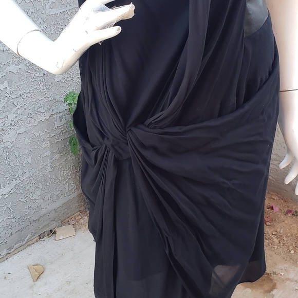 Helmut Lang Black Leather Trim Dress - Picture 6 of 12